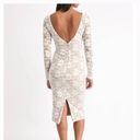 Dress the Population  Cream Backless Lace Body Con Long Sleeve Midi Dress XS Photo 15