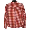 Daniel Cremieux  1/2 Button Shirt Size XS Orange White Gingham Check 100% Cotton Photo 7