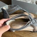 Adam Tucker  By‎ Me Too Women's Cali Sandal Pewter Metallic Snake size 9.5 Photo 3