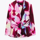 ZARA NWT  WOMAN LAPELLESS TIED BELT JACKET PRINTED SATIN BLAZER 8264/157 Photo 5