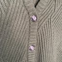 CAbi  100% Cotton Olive Button Up Cable Knit Cardigan V-Neck Long Sleeve Solid XS Photo 2