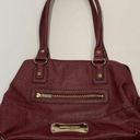 Dana Buchman  Women Satchel Shoulder Bag Double Strap Maroon Gold Hardware 9x13" Photo 0