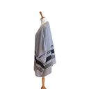 Cupcakes and Cashmere  Striped Poncho Gray Size L Bohemian Minimalist Coastal Photo 9