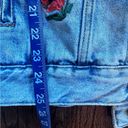 ZARA  Oversized Denim Jacket with embroidered Roses and Studs. Size Small Photo 7