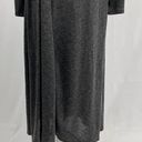 Caslon New  Cozy Knit Long Sleeve Wrap Dress Side Tie Midi Charcoal Grey Photo 7