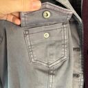 White House | Black Market  Gray Denim Moto Military Jean‎ Jacket Women's Size 4P Photo 5