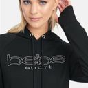 Bebe NWT  Sport Black Embroidered Logo Pullover Drawstring Hoodie Size Medium Photo 3