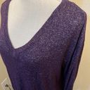 a.n.a  Purple Sweater with Back Lace up Tie Long Sleeve top stretchy knit Sz L Photo 2
