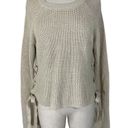 The Moon Beige side Lace Up Sweater cotton blend medium crew neck by & Madison Photo 2