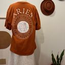 None Aries The Warrior Orange Oversized Graphic Short Sleeve Tee Unisex XL Photo 3