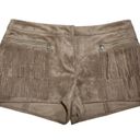 BCBG MaxAzria Weston Suede Fringe Shorts, Mocha, Size S Photo 6