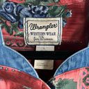 Wrangler VTG  Western Shirt Womens Jean Retro Aztec Southwestern Shoulder Pads L Photo 4