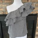 MISA Los Angeles Misa Gingham One-Shoulder Ruffle Blouse Size XS Photo 1