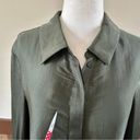 Steve Madden  Tie Curious Long Sleeve Tie-Front Satin Shirt Dress Green Small NEW Photo 7