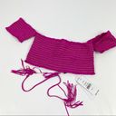 PilyQ  Fuchsia Smocked Off Shoulder Pink Bikini Top Size Small S NWT Photo 1