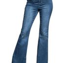 Daisy Laurie Felt Jeans  Denim Flare Medium Wash Bellbottom Flares Women’s Size 6 Photo 0