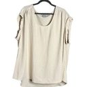 Wonderly NWOT  Cap Sleeve Blouse Flowy Relaxed Fit Cream Plus Size 3X Photo 0