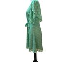 London Times  Green with Dot Fabric  Fit and Flare  Matching Belt SS Dress Size 6 Photo 1