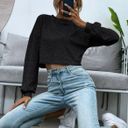 SheIn Black cropped long sleeve/sweater Photo 2