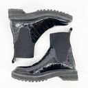 Loeffler Randall  Black Bridget Croc Embossed Patent Leather Chelsea Boot sz 6.5 Photo 3