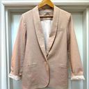 Larry Levine blush pink linen blazer with pinstripe lining size 10 GUC Photo 0