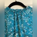 st. john's bay  Women’s Crew Neck Long Sleeve Teal Floral Blue Blouse Size XL Photo 6