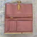 Salvatore Ferragamo  Blush Pink Calf Leather Continental Wallet w/Box and Card Photo 2