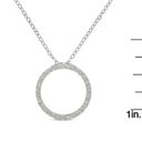 Brilliance Haus of  Sterling Silver Diamond Open Circle Halo 18" Pendant Necklace Photo 3