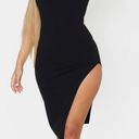 Pretty Little Thing Black  Side Split Midi Dress Photo 0