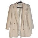 70s Vintage Ivory Wool Forecaster Coat military naval style double breasted Med Photo 0