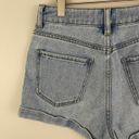 PacSun Light Wash Denim Blue High Waisted Cuffed Hem Mom Shorts Photo 7