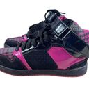 Q Factor Y2K 90s Rave Black Pink Plaid Front High Top Jewel Skater Sneakers 6 Photo 4