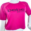 Bebe Sport Cropped Pink T-Shirt Logo Size Large Polyester Spandex Photo 0