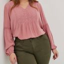 Torrid Crinkle Gauze Embroidered Long Sleeve Top Size 3 Photo 0