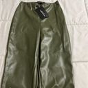 Pretty Little Thing New with Tags  Olive Leather Pants Photo 4