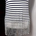 Everly  Womens Tank Top White Striped Sleeveless Scoop Neck Stretch Fringe USA XS Photo 2