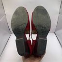 Eileen Fisher  open toe wedge sandals suede leather ankle strap red size 7.5M Red Photo 2