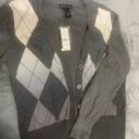 New York And Company NWT  Medium Argyle Print Button-Up Cardigan Photo 1