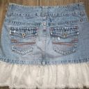 American Eagle Lace Trim Denim Mini Skirt 6 Photo 4