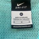 Nike  Turquoise Asymmetrical Mesh Detail Dri Fit Tank Photo 2