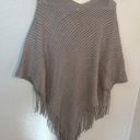 Time And Tru  Fringe Poncho Sweater Gray Pullover Ribbed Photo 11