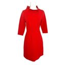 Boden Zoe Red Pepper Ponte Knit Funnel Cowl Mock Neck Sheath Dress Womens 8L Size 8 Photo 1