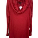 Mulberry Gibsonlook Convertible Neckline Cozy Fleece Sweater  Wine Medium NEW Photo 0