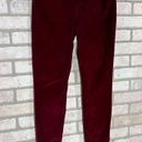 J.Crew  9” High Rise Toothpick Velvet Jeans in Crimson Maple Size 28 Photo 5