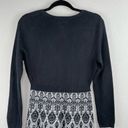 Cynthia Rowley  Black Lace Print Long Sleeve Sweater Dress Size Medium Photo 11