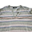 360 Cashmere  Medium Rosa V-Neck Boxy Semi-Cropped Purple Gray Striped Sweater M Photo 8