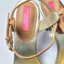 Isaac Mizrahi  Isbelle Gold and Tan High Heel Sandals Size 9.5 Photo 8