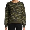 No Boundaries  Juniors Camo Printed Green Scoop Neck Pullover Sweatshirt SZ XL Photo 0