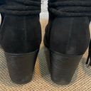 Bamboo  Boots Fringe with Heel Faux Suede Black-7.5 Photo 4