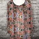 Rebecca Minkoff Rebecca‎ Minkoff Floral Keyhole Neck Sheer Blouse Photo 1